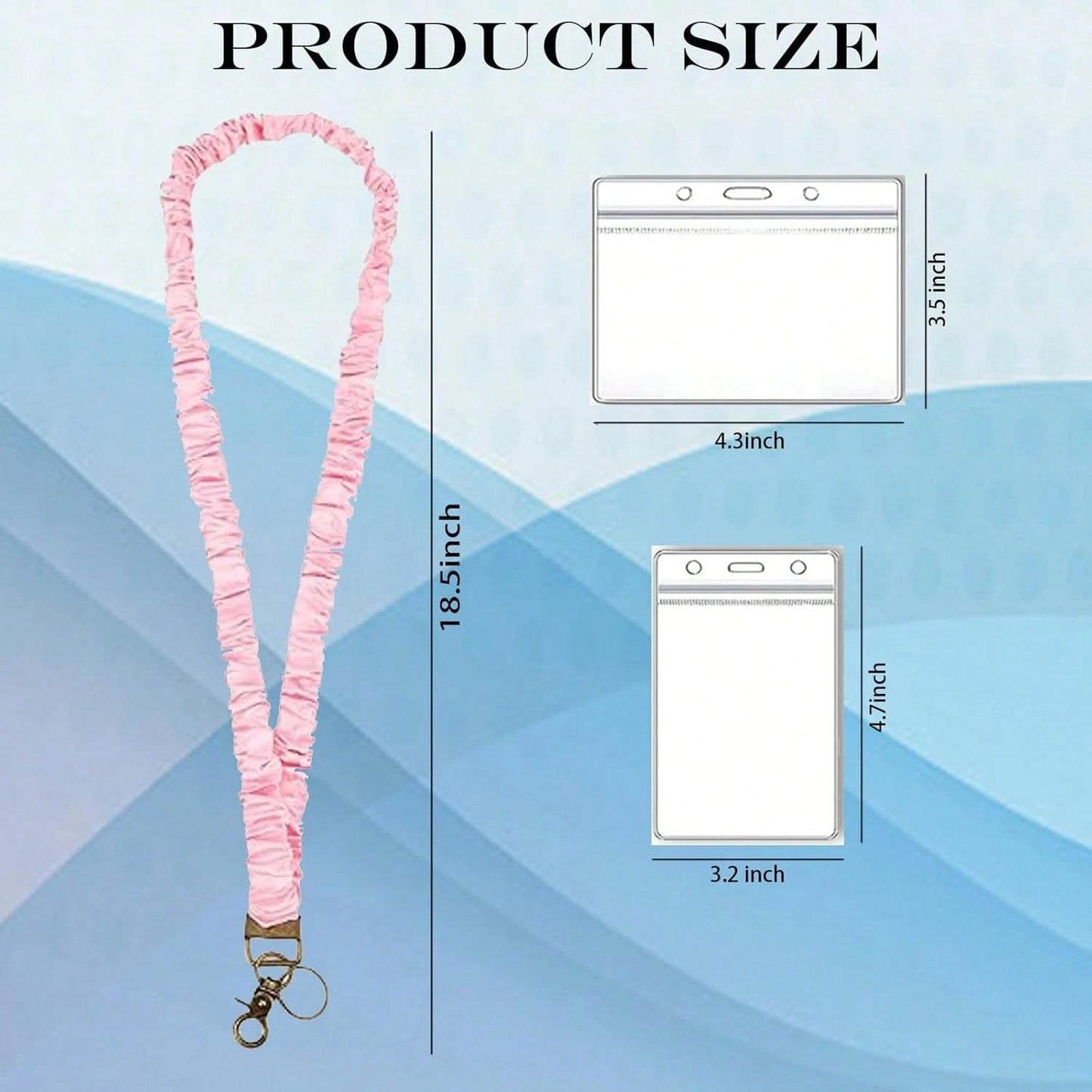 Stretchy Scrunchie Lanyard For ID Badges Keys, Teacher Lanyard With ID Holder Retractable Design For Women Ladies