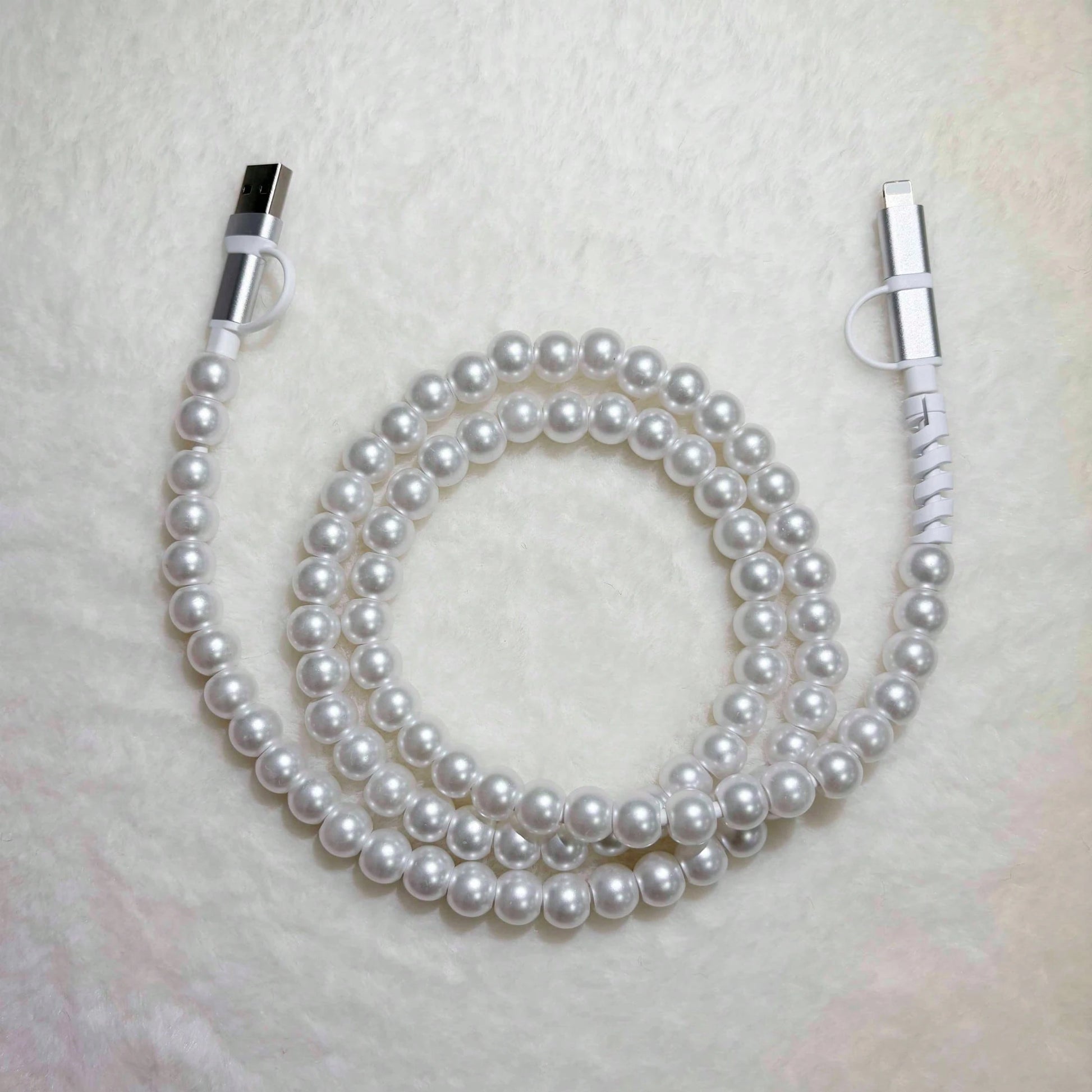 Stylish 4 In 1 Beaded Fast Charging Cable Upgraded Alloy Interface Compatible With All Devices With USB C And Lightning 3 3ft Length Perfect Fast Charging Cable For Ladies Multiple Colors Great Holida
