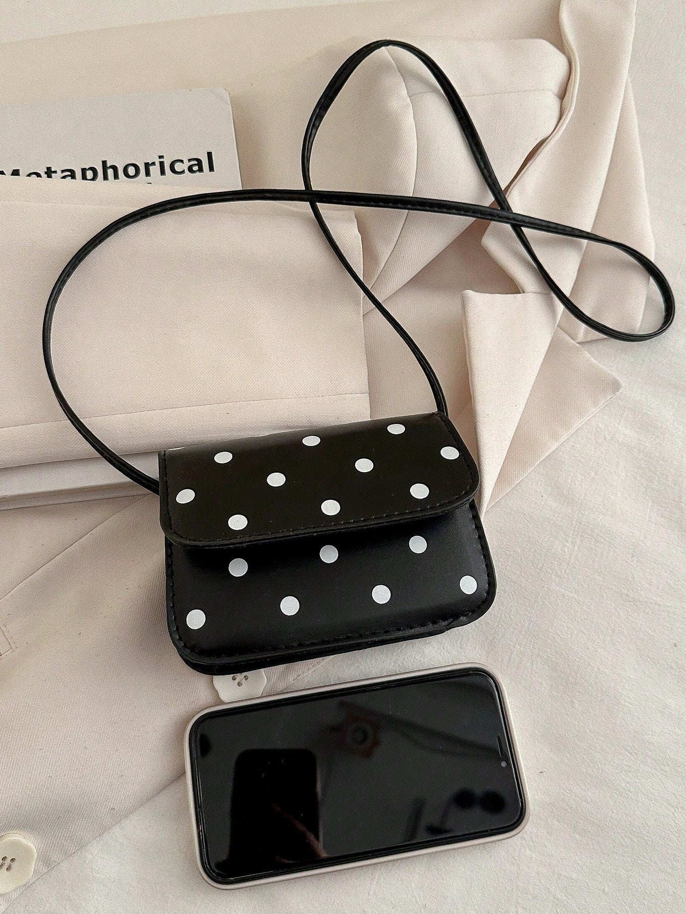 Stylish Mini Polka Dot PU Leather Crossbody Shoulder Bag For Women, Polka Dot