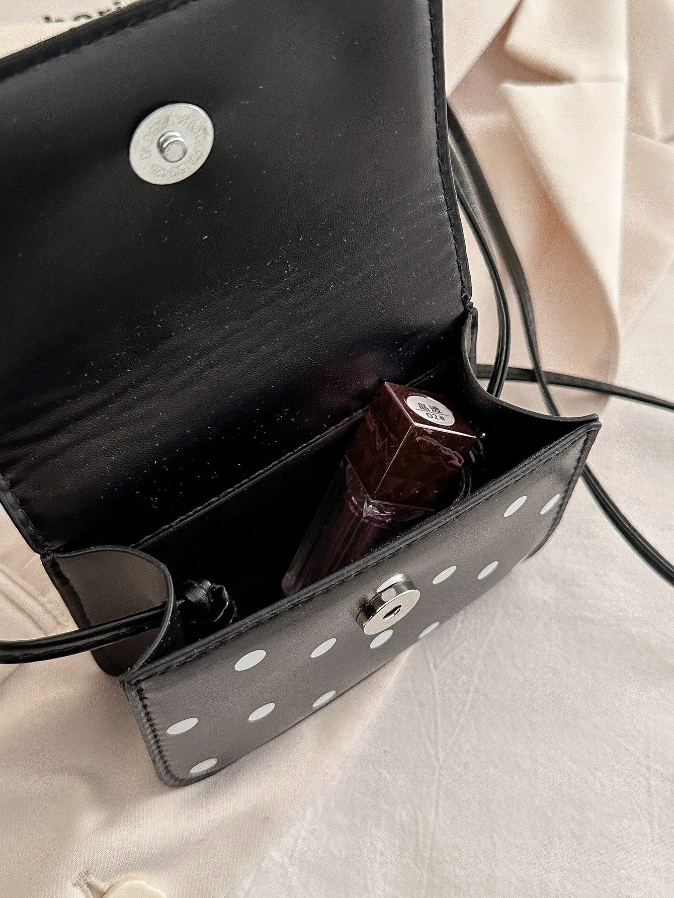 Stylish Mini Polka Dot PU Leather Crossbody Shoulder Bag For Women, Polka Dot