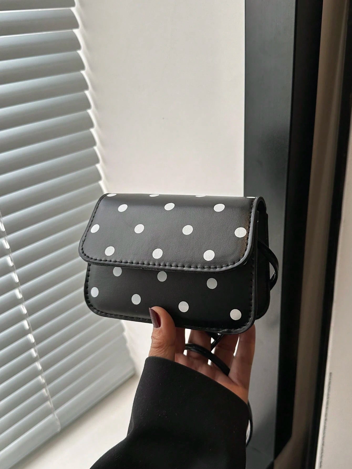 Stylish Mini Polka Dot PU Leather Crossbody Shoulder Bag For Women, Polka Dot