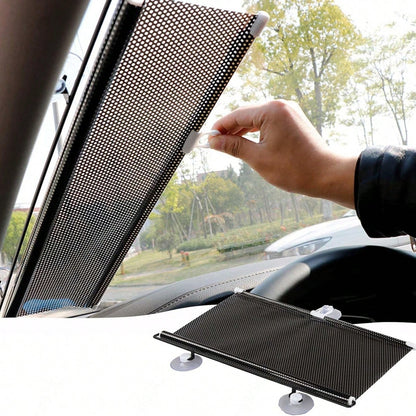 Suction Cup Blackout Curtains,Retractable Sunshade,Portable Blinds,Free-Perforated Sun Protection Roller Shade,Temporary Sunshade Windows Blinds