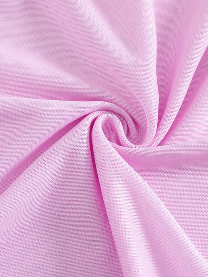 Sultry Sol Cute Ocean Elements Shell, Starfish Decor Casual Going Out, Beach Holiday, Beach Party Solid Color Ruffles Fitted Asymmetrical Drawstring Swimwear