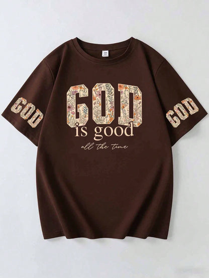 Summer Book Lover Graphic T-Shirt, Graphic T-Shirt, Women's Graphic T-Shirt, Women's Clothing, Back To School Season Brown Casual