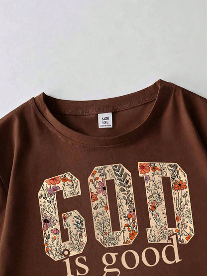 Summer Book Lover Graphic T-Shirt, Graphic T-Shirt, Women's Graphic T-Shirt, Women's Clothing, Back To School Season Brown Casual
