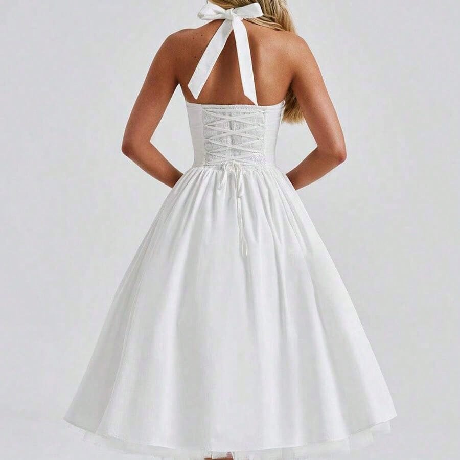 Summer Dresses For Women2026 New Women Dress European American Style Puffy Skirt Evening Gown Popular Lace-Up Dress Women Clothing For Party Datedres