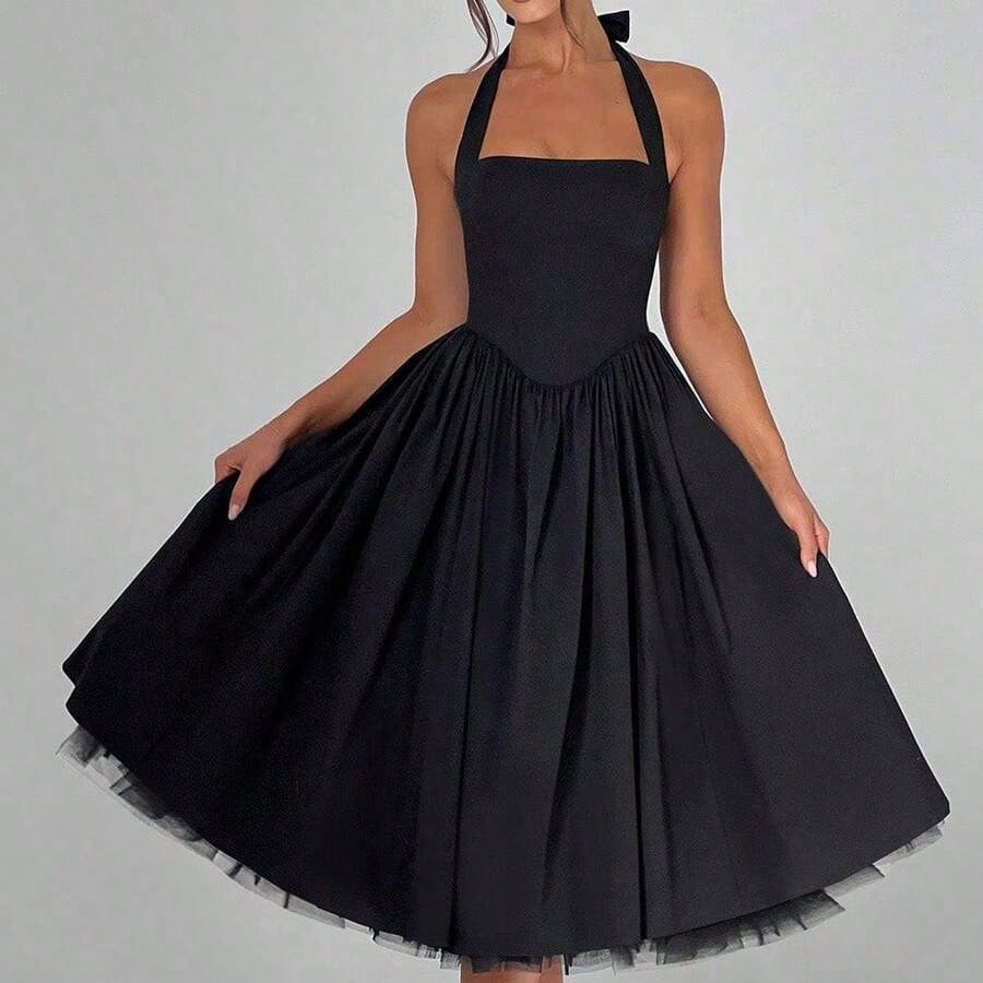 Summer Dresses For Women2026 New Women Dress European American Style Puffy Skirt Evening Gown Popular Lace-Up Dress Women Clothing For Party Datedres