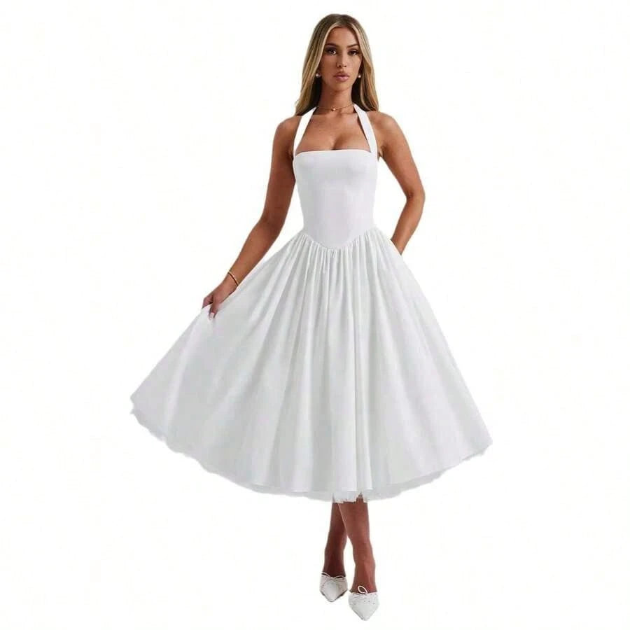 Summer Dresses For Women2026 New Women Dress European American Style Puffy Skirt Evening Gown Popular Lace-Up Dress Women Clothing For Party Datedres