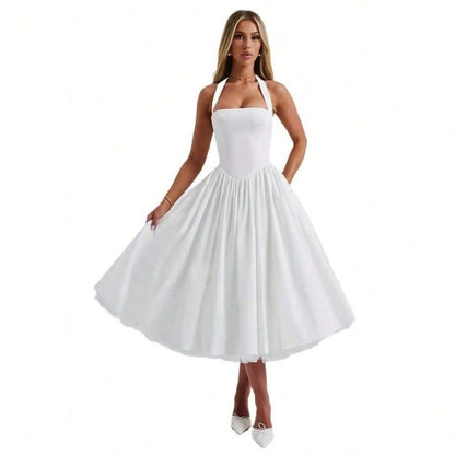 Summer Dresses For Women2026 New Women Dress European American Style Puffy Skirt Evening Gown Popular Lace-Up Dress Women Clothing For Party Datedres