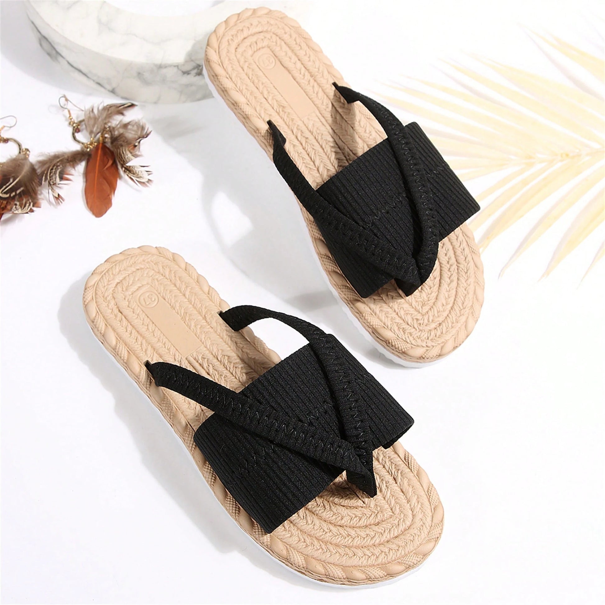 Summer Outdoor Beach Walking Travel Flats Shoes For Women Womens Open Toe Thong Dressy Sandals Flip Flops Slides