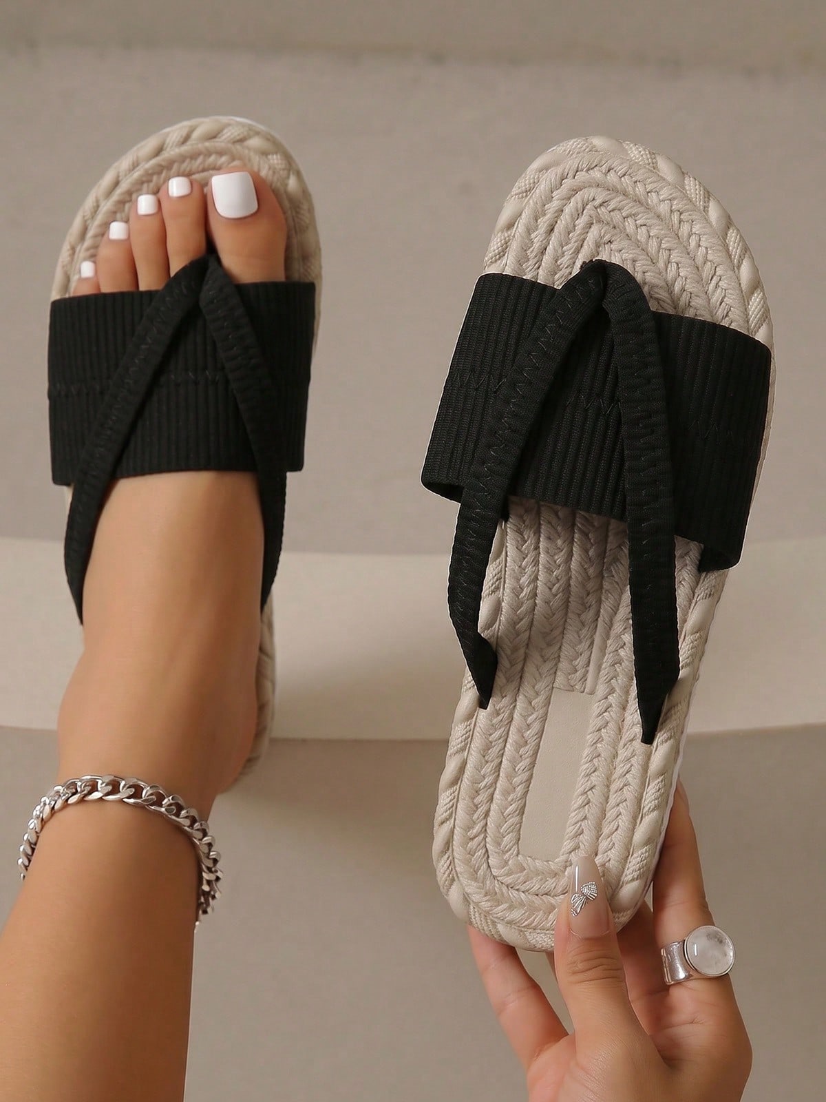Summer Outdoor Beach Walking Travel Flats Shoes For Women Womens Open Toe Thong Dressy Sandals Flip Flops Slides