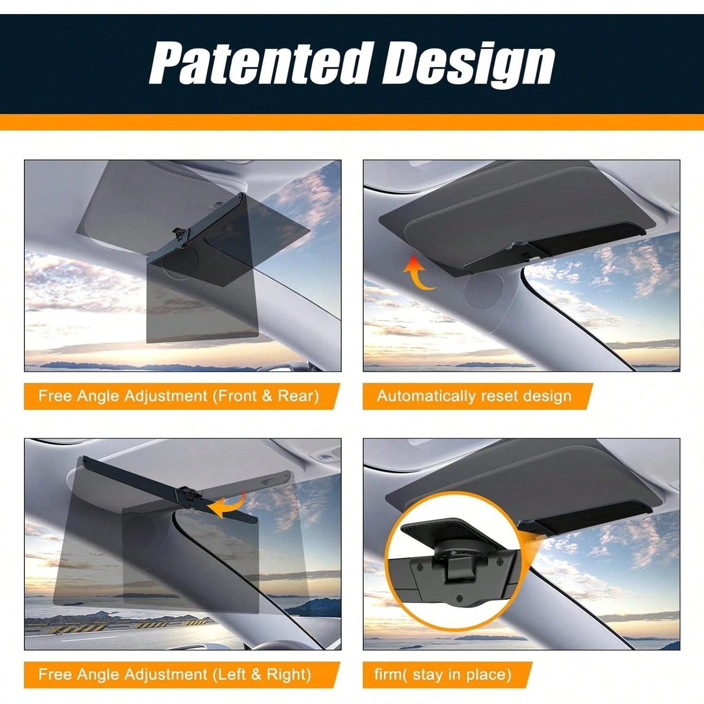 Sun Visor Extender For Cars, Upgraded Polarized Car Visor Extender Sun Blocker UV400, Universal Visor Extension For Car Visor, Clip On Sun Visor For Car, Adjustable Sun Visor Extension