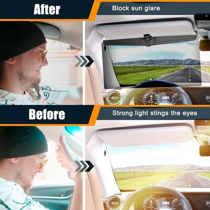 Sun Visor Extender For Cars, Upgraded Polarized Car Visor Extender Sun Blocker UV400, Universal Visor Extension For Car Visor, Clip On Sun Visor For Car, Adjustable Sun Visor Extension