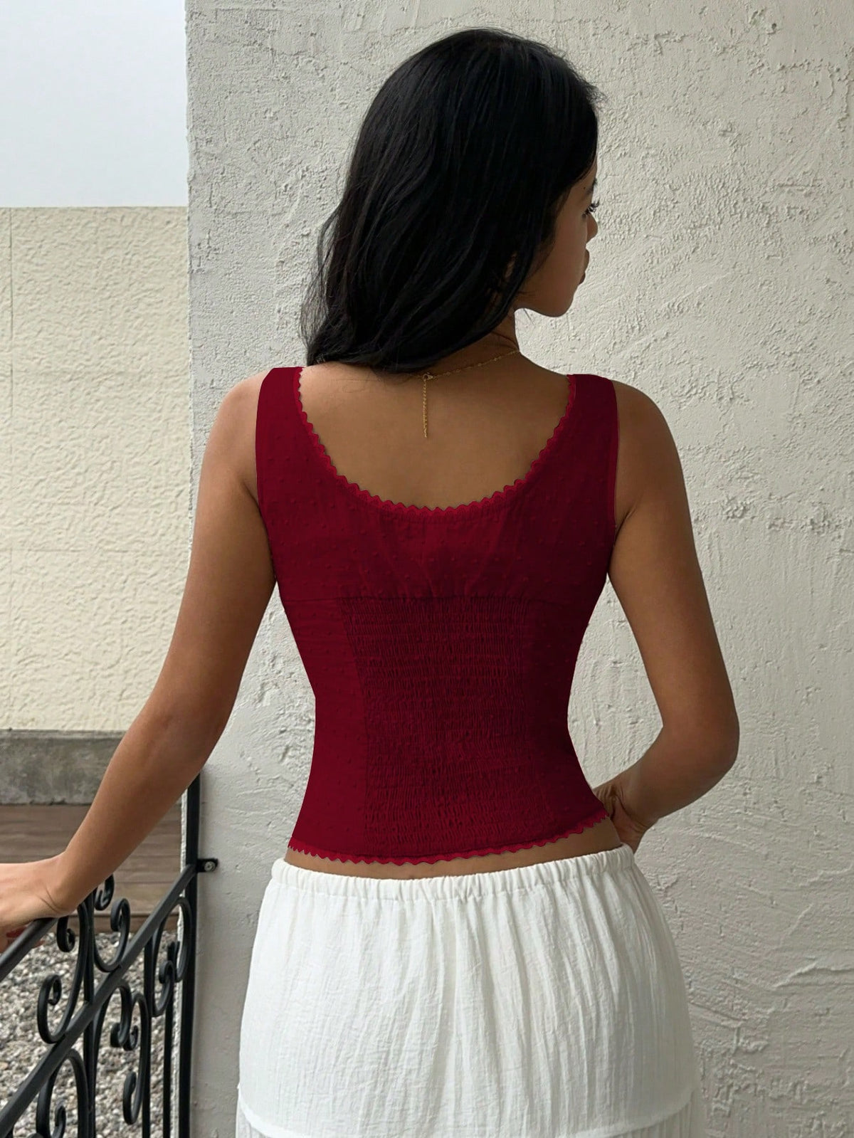 Sunnyshic Women's Fashion Casual 100% Cotton Lace Trim Patchwork Camisole