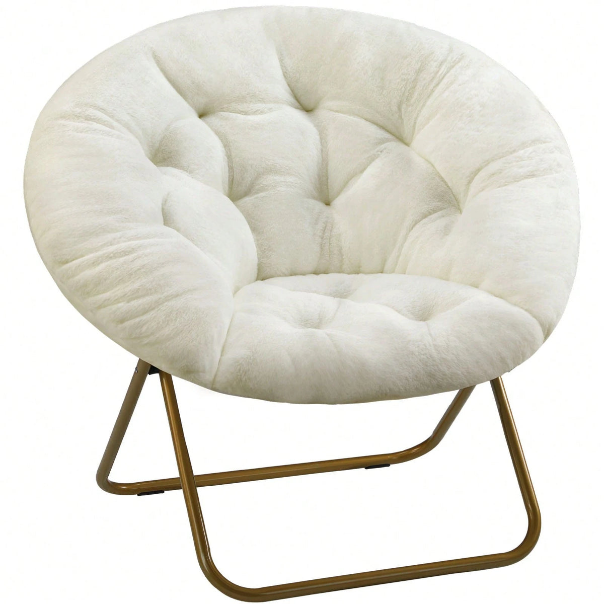 Sweetcrispy Comfy Saucer Chair, Faux Fur Lounge Seasting XL Circle Chair For Bedroom, Dorm & Gaming, Foldable Fashion Accent Seat For Small Spaces, Folding Moon/Mushroom/Round Oversized Style