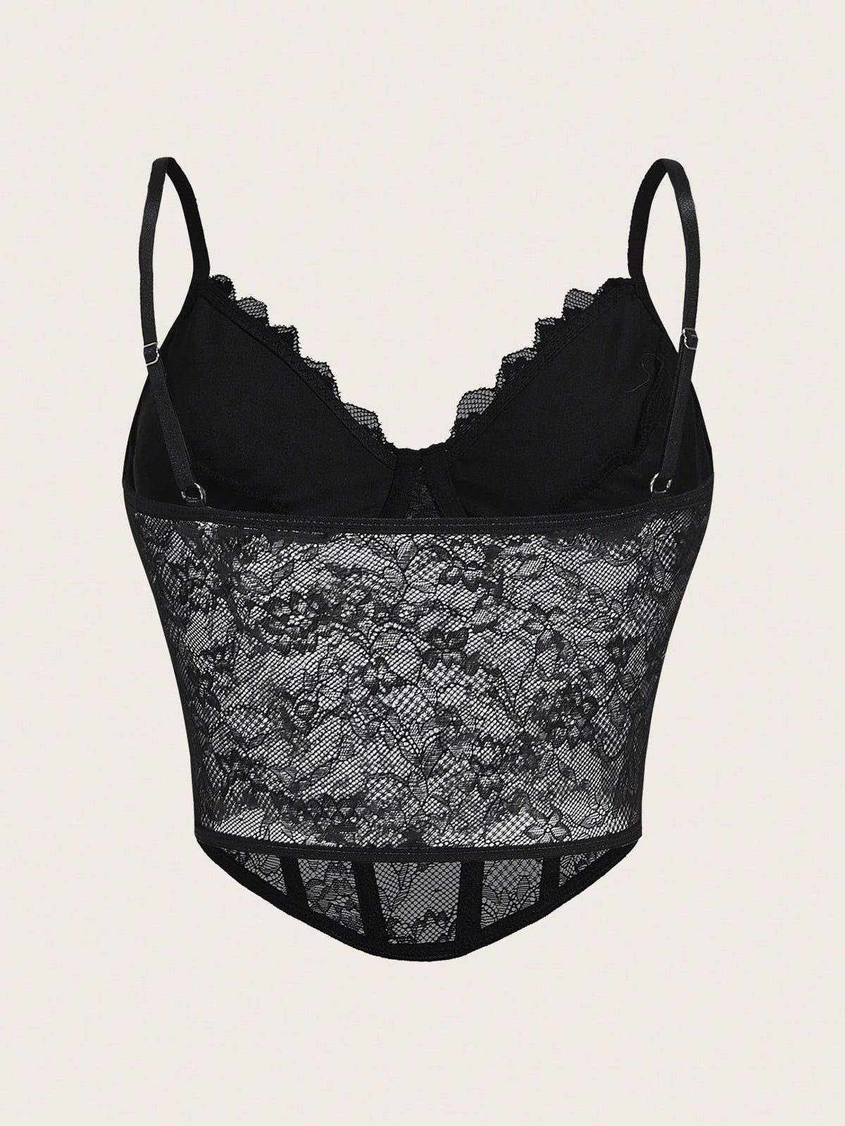 Sweetina Lace Cami Black Corset Top