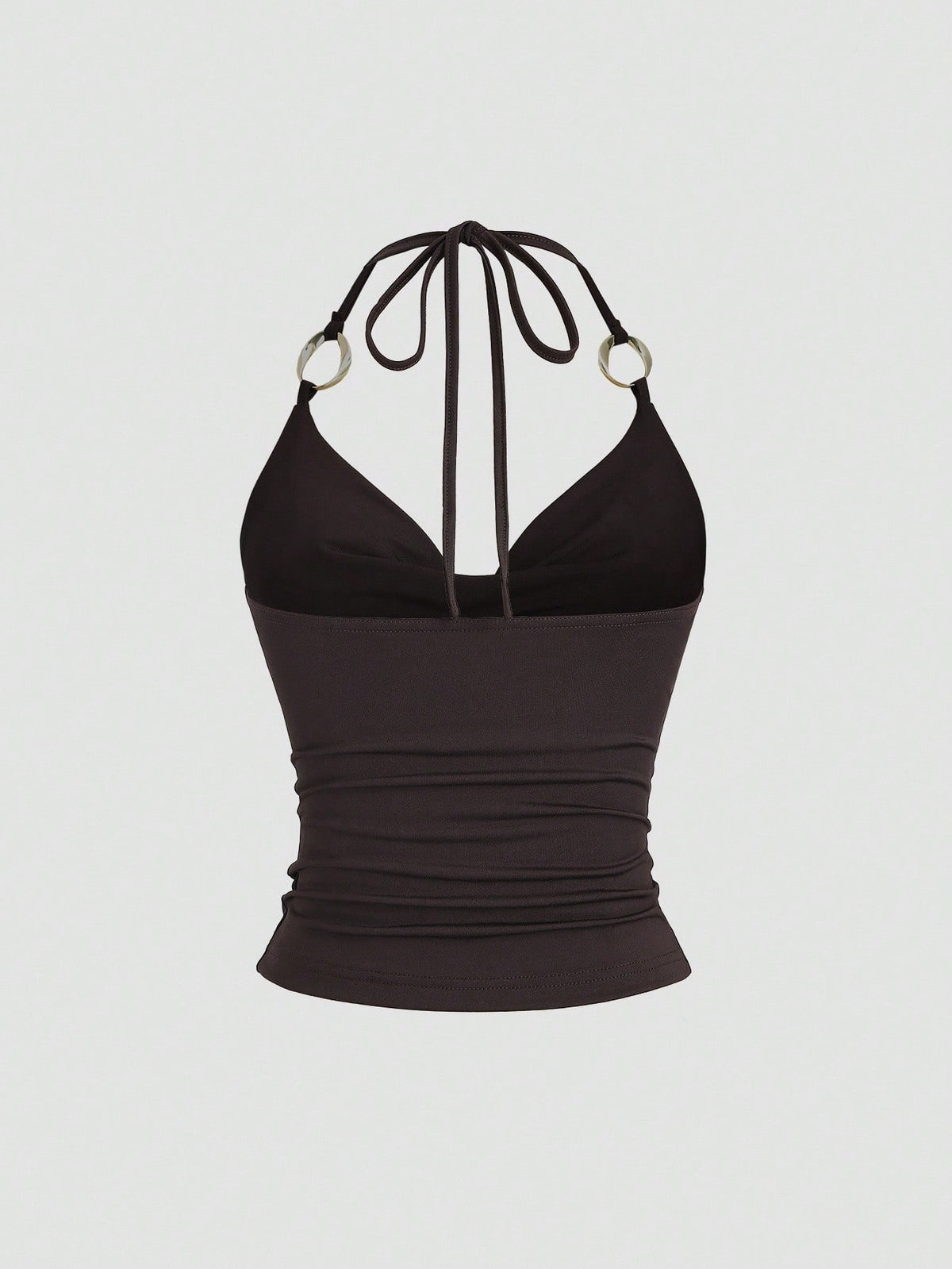 Sweetra New Y2K Metal Ring Decor Commuter Versatile Draped Neck Tie Strap Women Tank Top