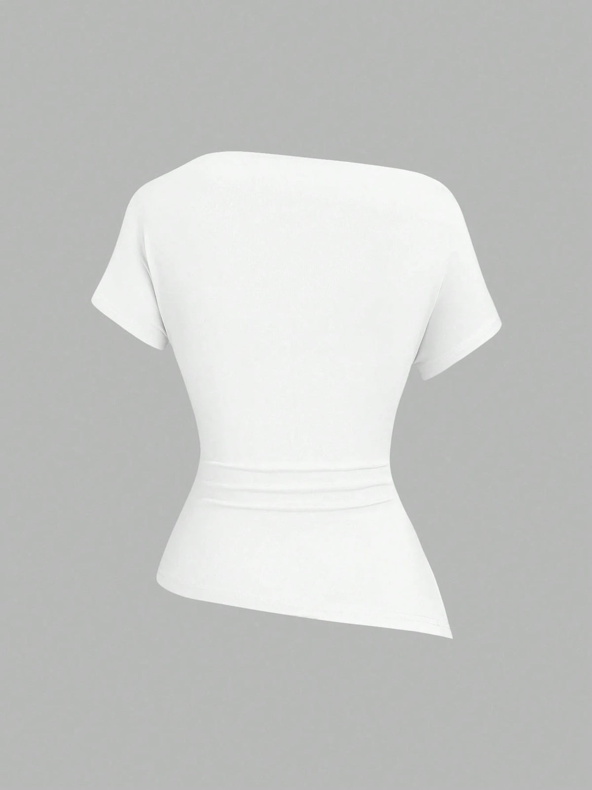 Sweetra Women Casual Asymmetric Shoulder Loose Comfortable T-Shirt