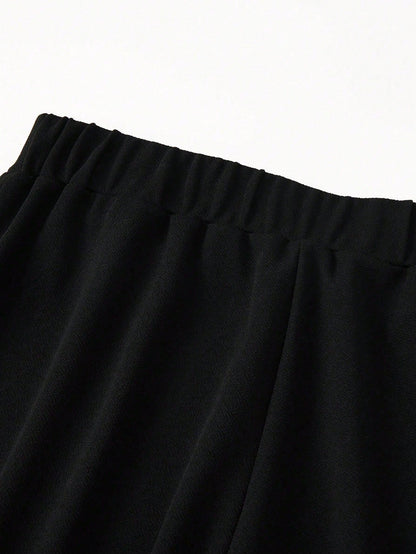 Sweetra Women's Casual Solid Color Wide Leg Pants Fall Cloth For Women