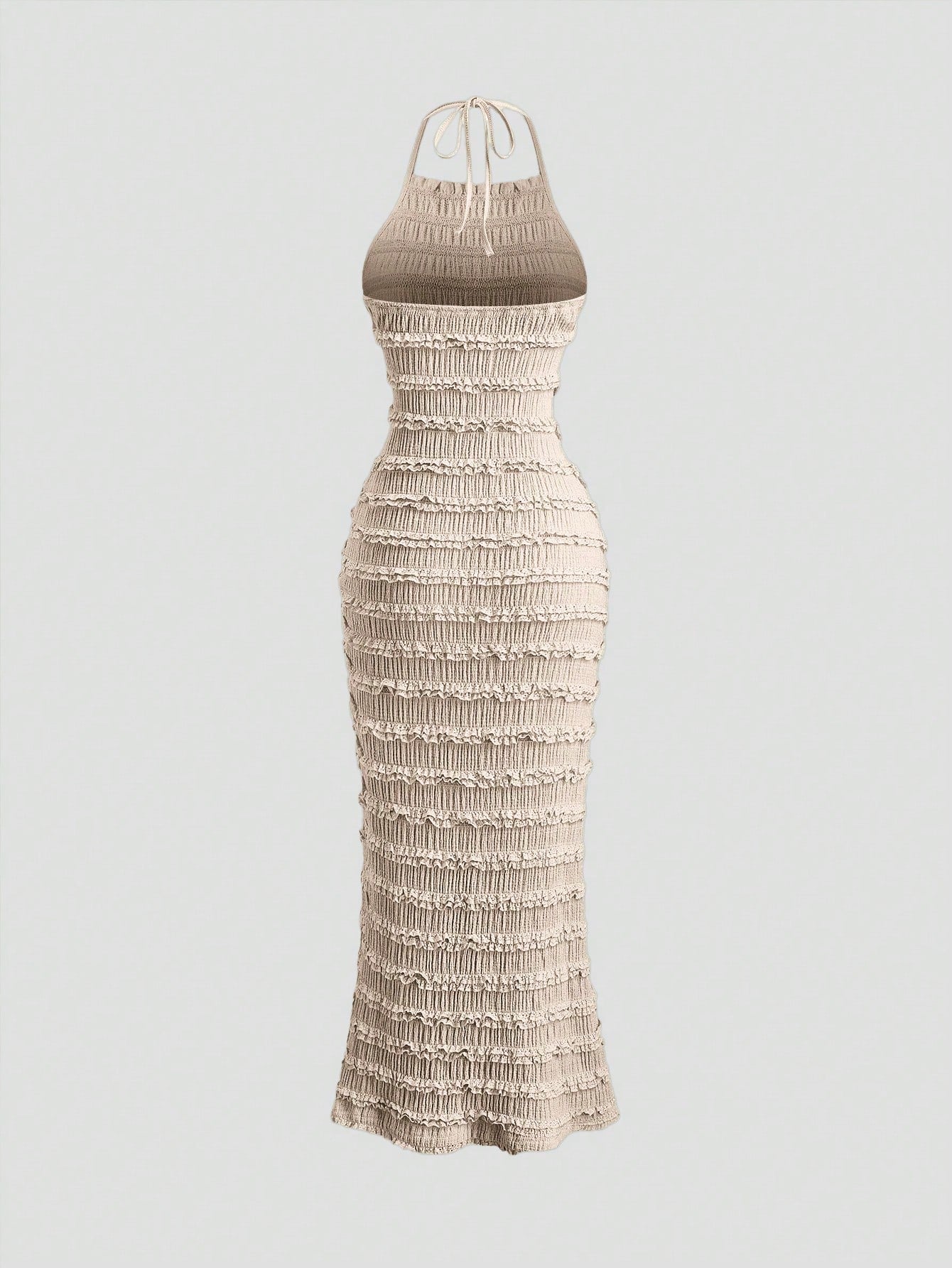 Sweetra Women's Light Yellow Pleated Spaghetti Strap Lace Maxi Dress, Romantic Sexy Resort Style, Spring/Summer