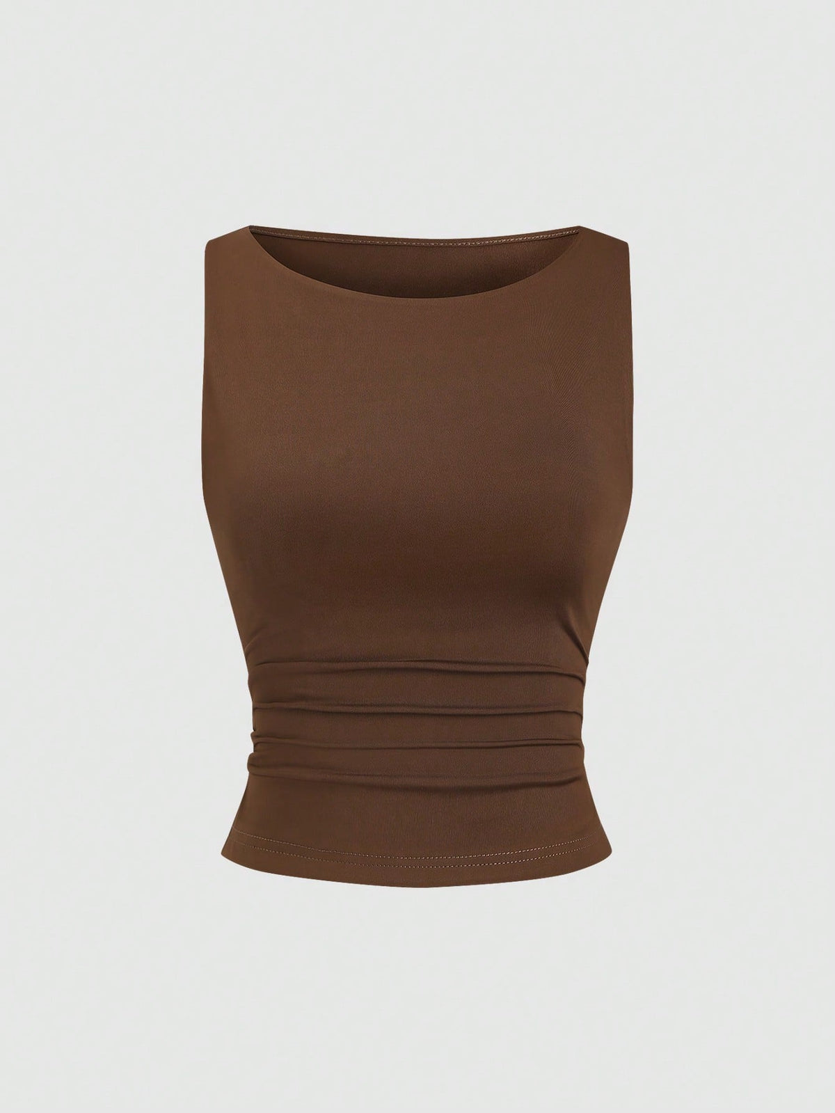 Sweetra Women Solid Color Pleated V-Neck Black, White, Brown Camisole Set