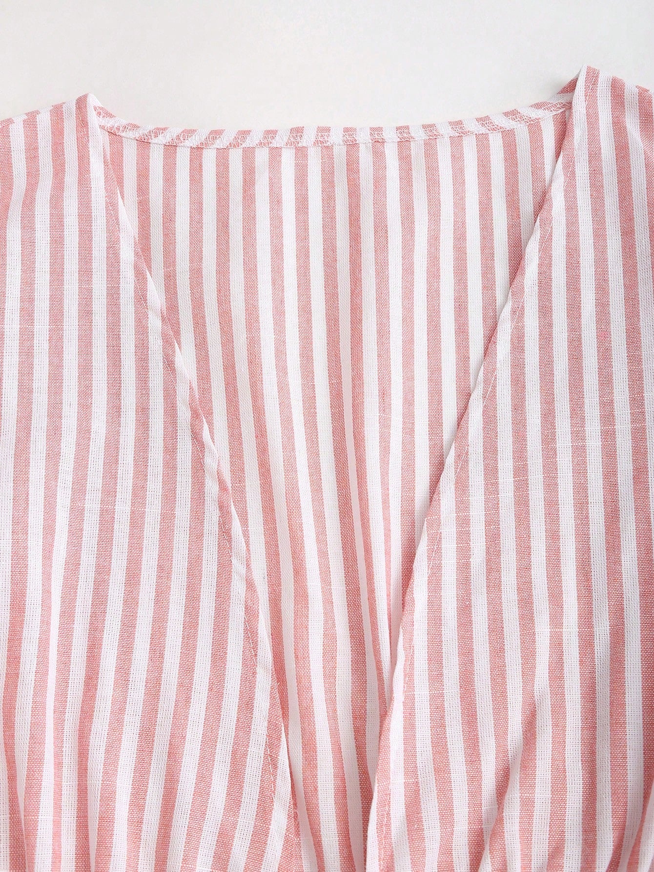 Sweetra Women Striped Long Sleeve Tie Front Loose Blouse Fall Cloth For Women