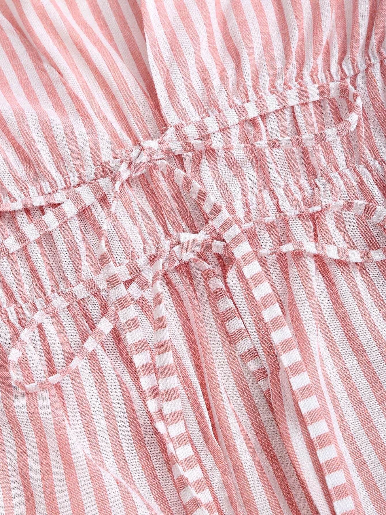 Sweetra Women Striped Long Sleeve Tie Front Loose Blouse Fall Cloth For Women