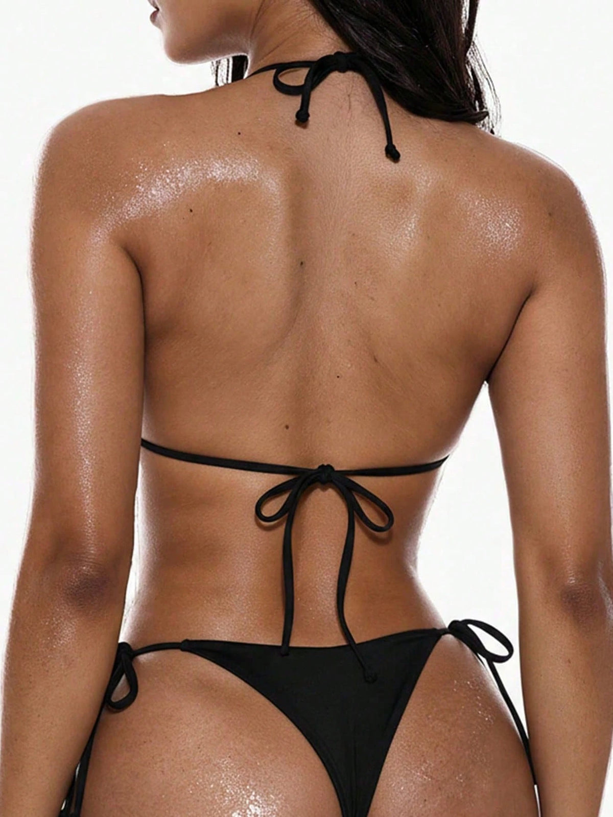 Swim Basics 2pcs Women's Red Lace-Up Bikini Set
