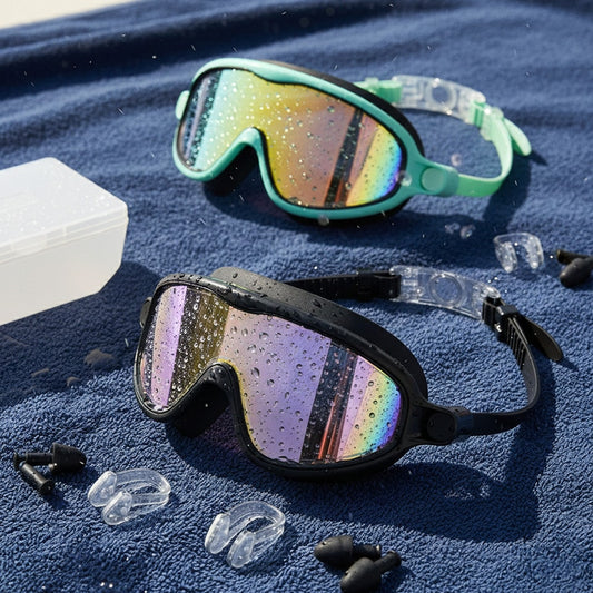 Swim Goggles 2 Packs Anti-Fog Anti-UV Wide View Swimming Goggles For Kids 3-14, Back To School