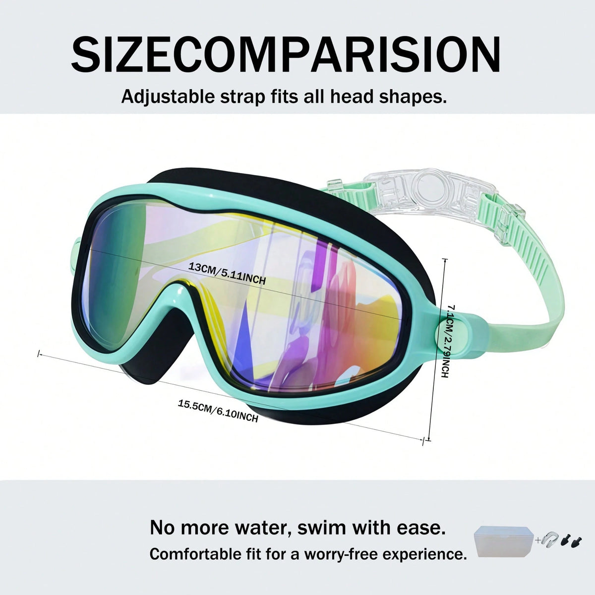 Swim Goggles 2 Packs Anti-Fog Anti-UV Wide View Swimming Goggles For Kids 3-14, Back To School