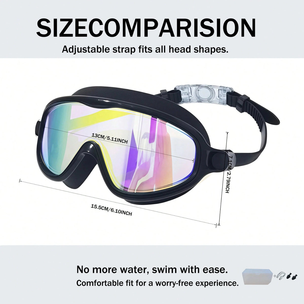 Swim Goggles 2 Packs Anti-Fog Anti-UV Wide View Swimming Goggles For Kids 3-14, Back To School