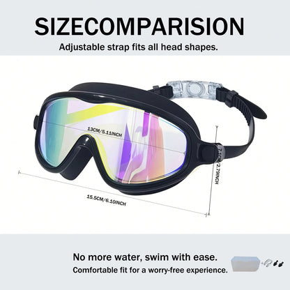 Swim Goggles 2 Packs Anti-Fog Anti-UV Wide View Swimming Goggles For Kids 3-14, Back To School