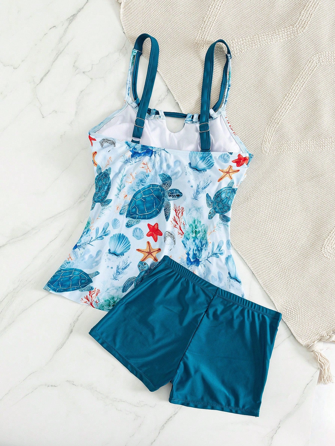 Swim Lushoire 2026 Spring New Plus Size Women's Underwater Animal Print Skirt Bikini Set, Two Pieces Swimwear