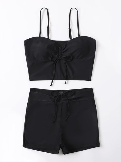 Swim Lushoire Summer Beach Knot Front Shorts Bikini