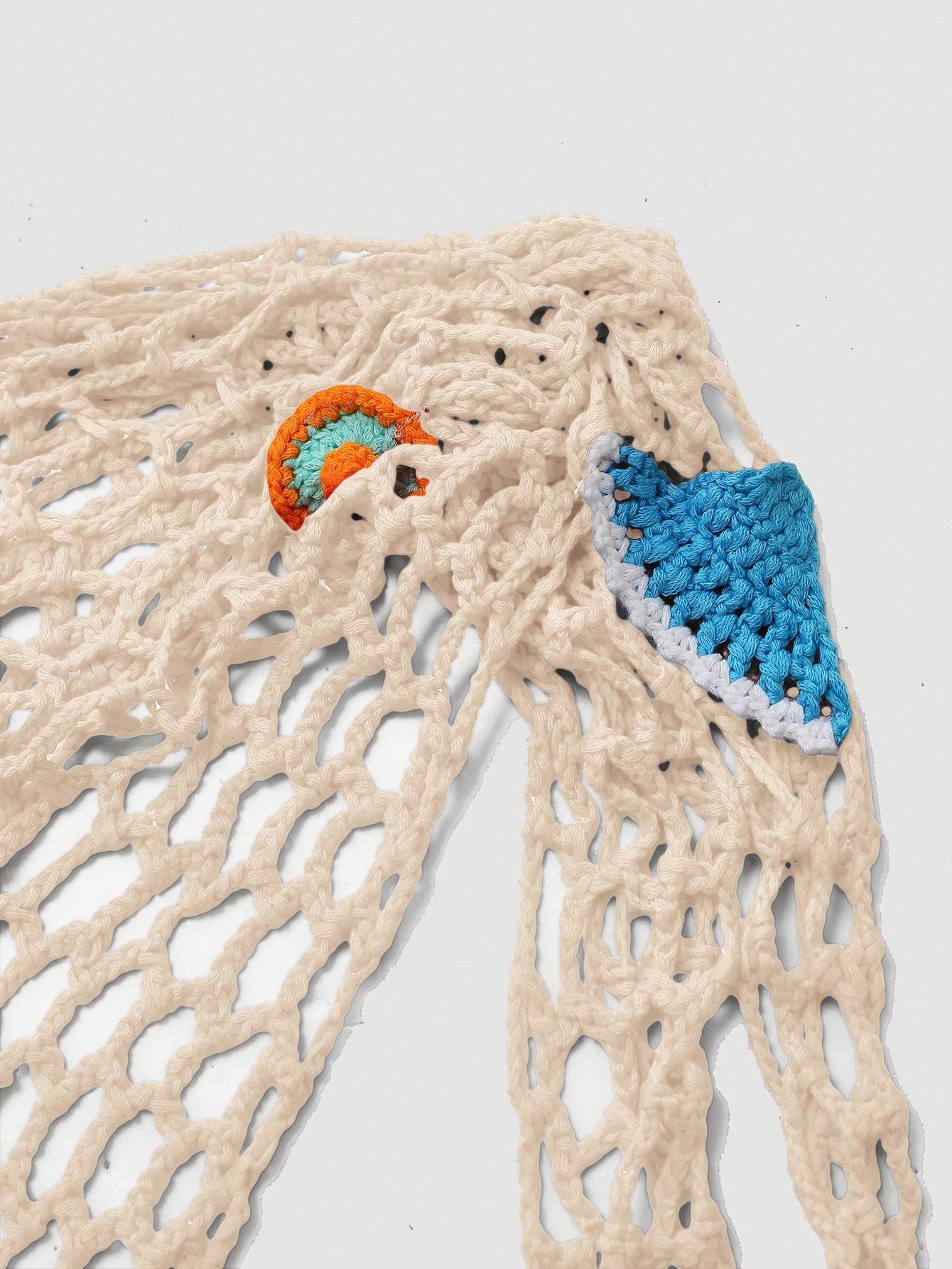 Swim Mod Plus Size Women Beach Cover Up Sarong Triangle Scarf Hand Crochet Starfish Beach Cover Up, Vacation Style For Summer,Lollapaloo