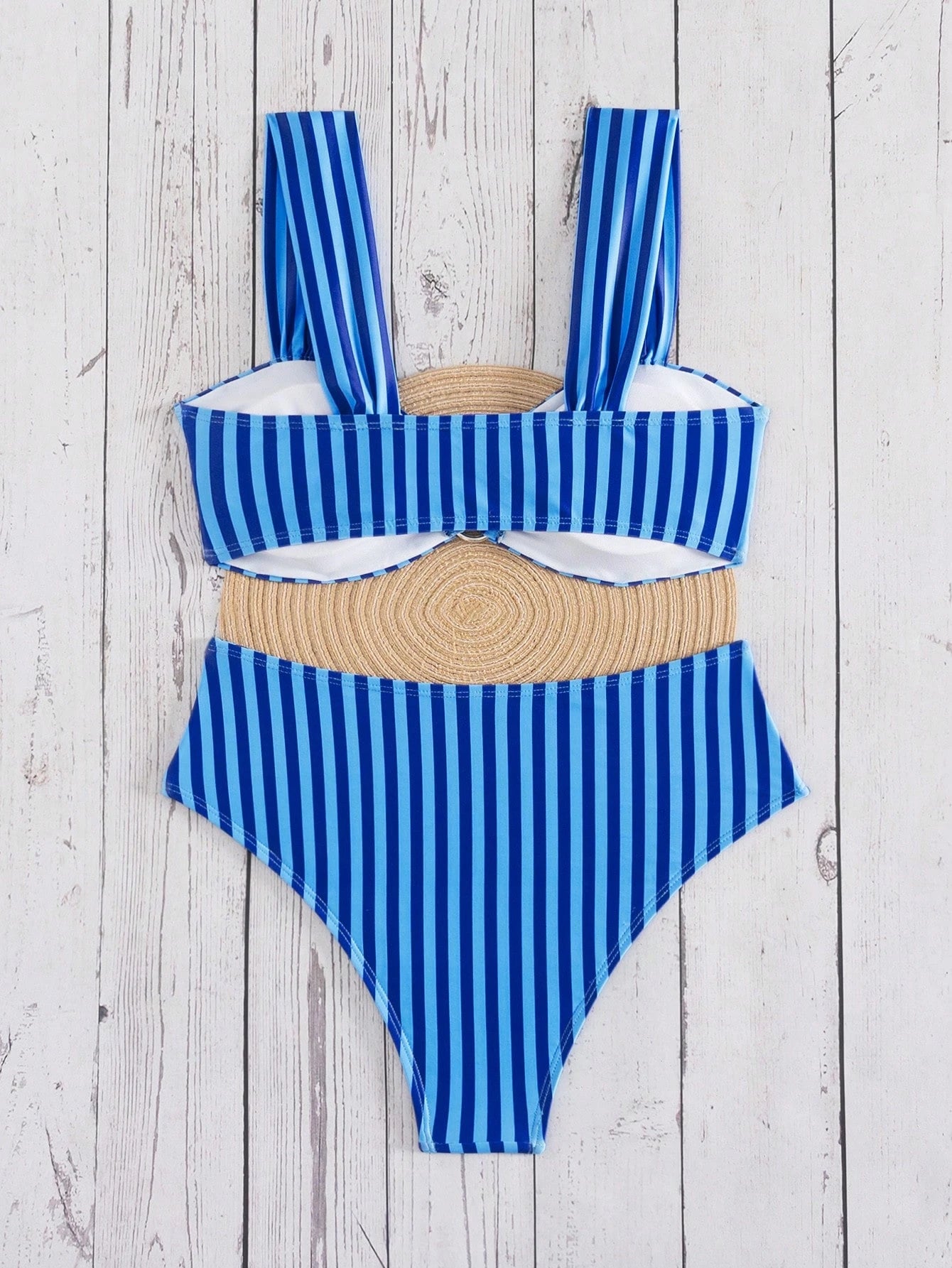 Swim Mod Springbreak Women's Summer New Random Print Multicolor V-Neck Double Strap Sweet Ditsy Floral Pattern Vacation Bikini Set