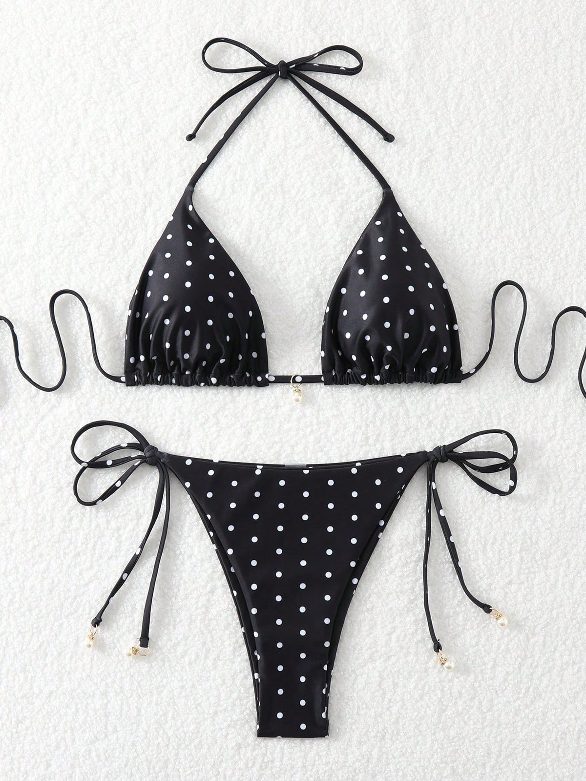 Swim Mod Summer Beach Women's Random Floral Print Side Tie Bikini Set