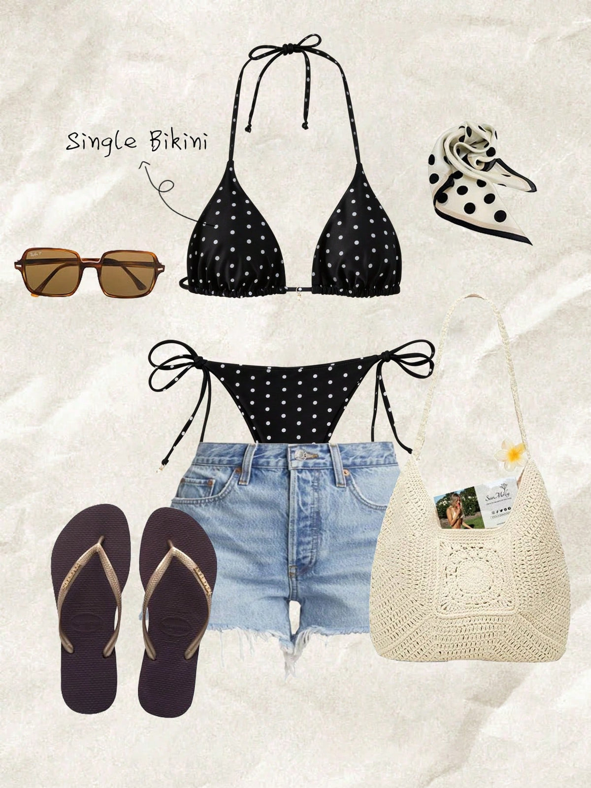Swim Mod Summer Beach Women's Random Floral Print Side Tie Bikini Set