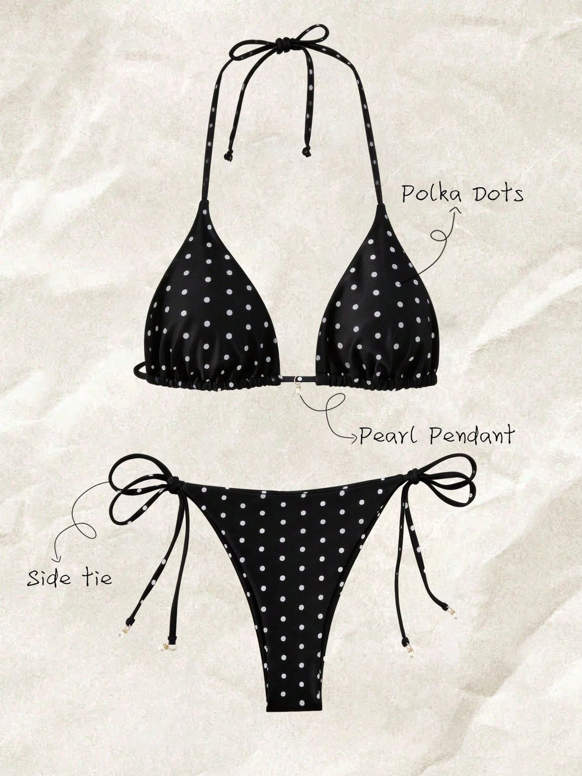 Swim Mod Summer Beach Women's Random Floral Print Side Tie Bikini Set