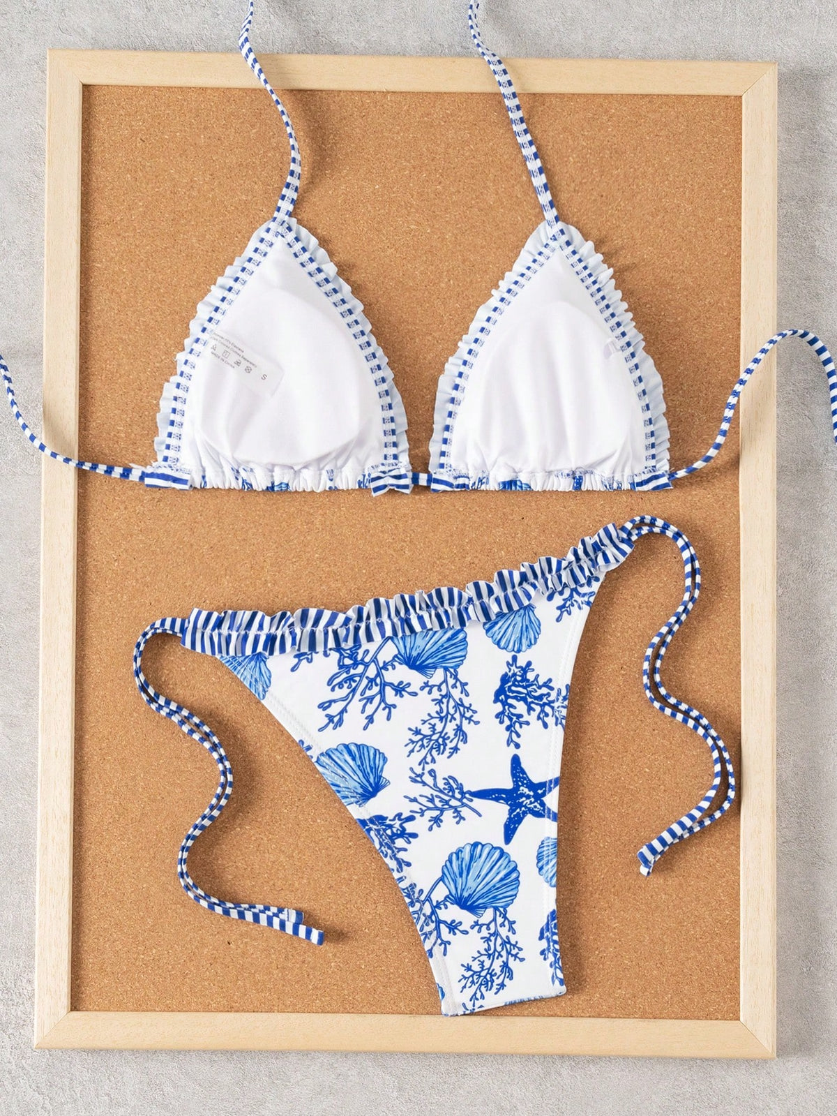 Swim Mod Women's Cute Cherry Print Triangle Cup Halter Tie Sexy Bikini Set