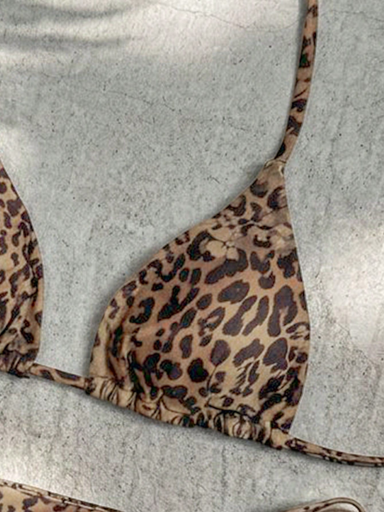 Swim Mod Women's Elegant Vintage Sexy Leopard Print Low-Waist Triangle Bikini Set, Versatile Beach Wear
