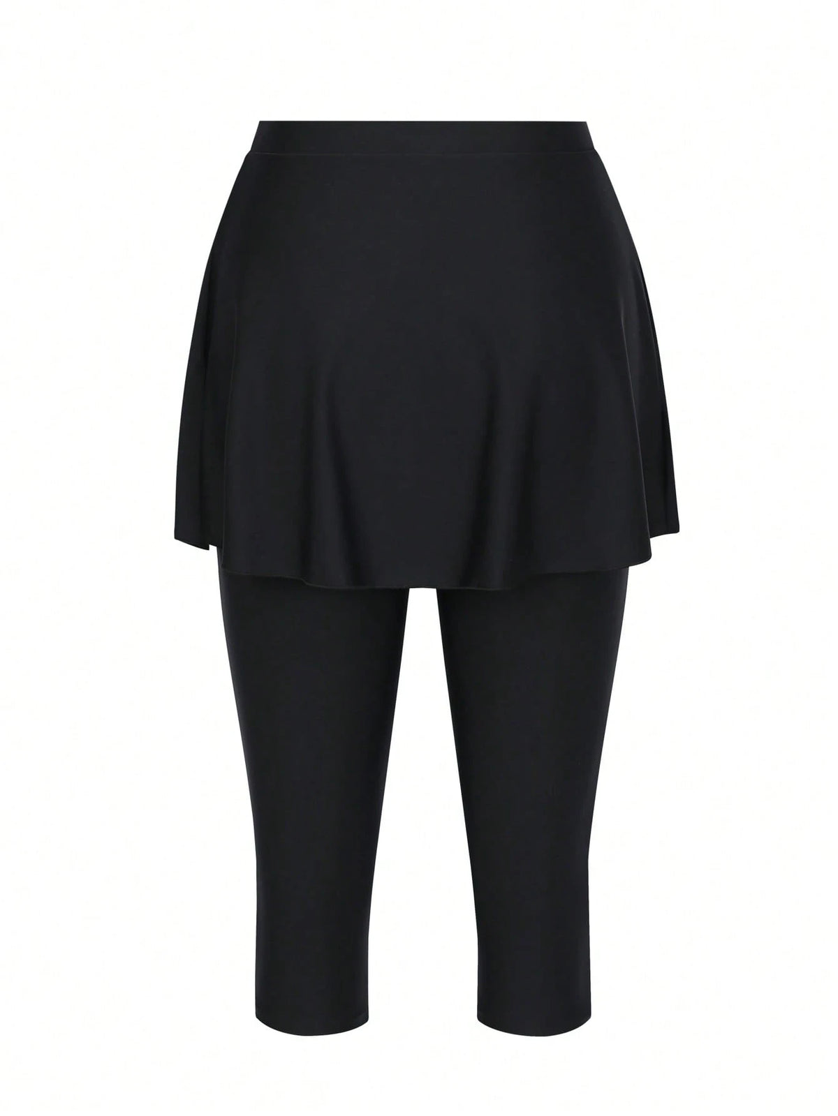 Swim Mulvari New Summer Women Side Slit Skirt With Ring Pleated Black Casual Vacation Pants Skirt