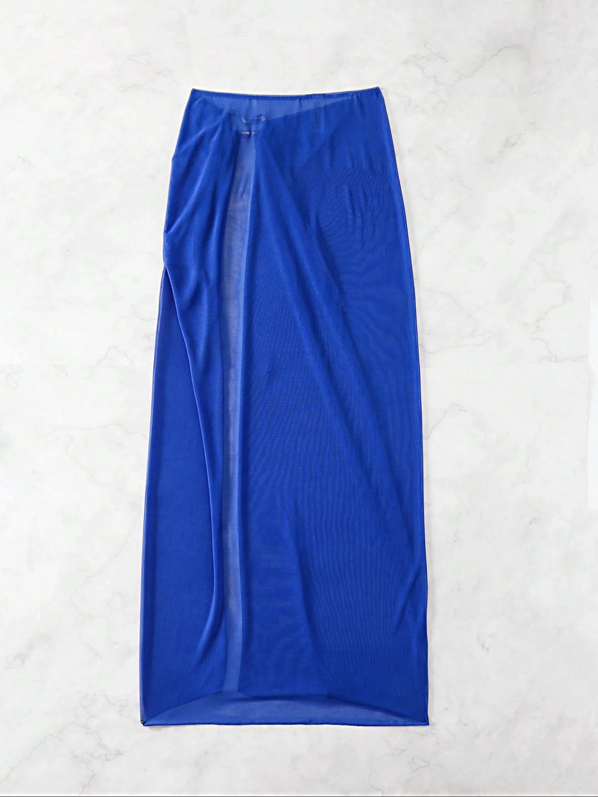 Swim Navy Blue See-Through High Slit Sexy Beach Sarong Skirt Summer