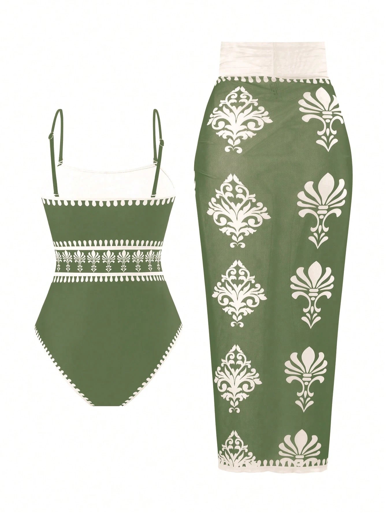 Swim Oasis 2026 Spring/Summer Plus Size One-Piece Printed Casual Elegant Ladies Swimsuit Set