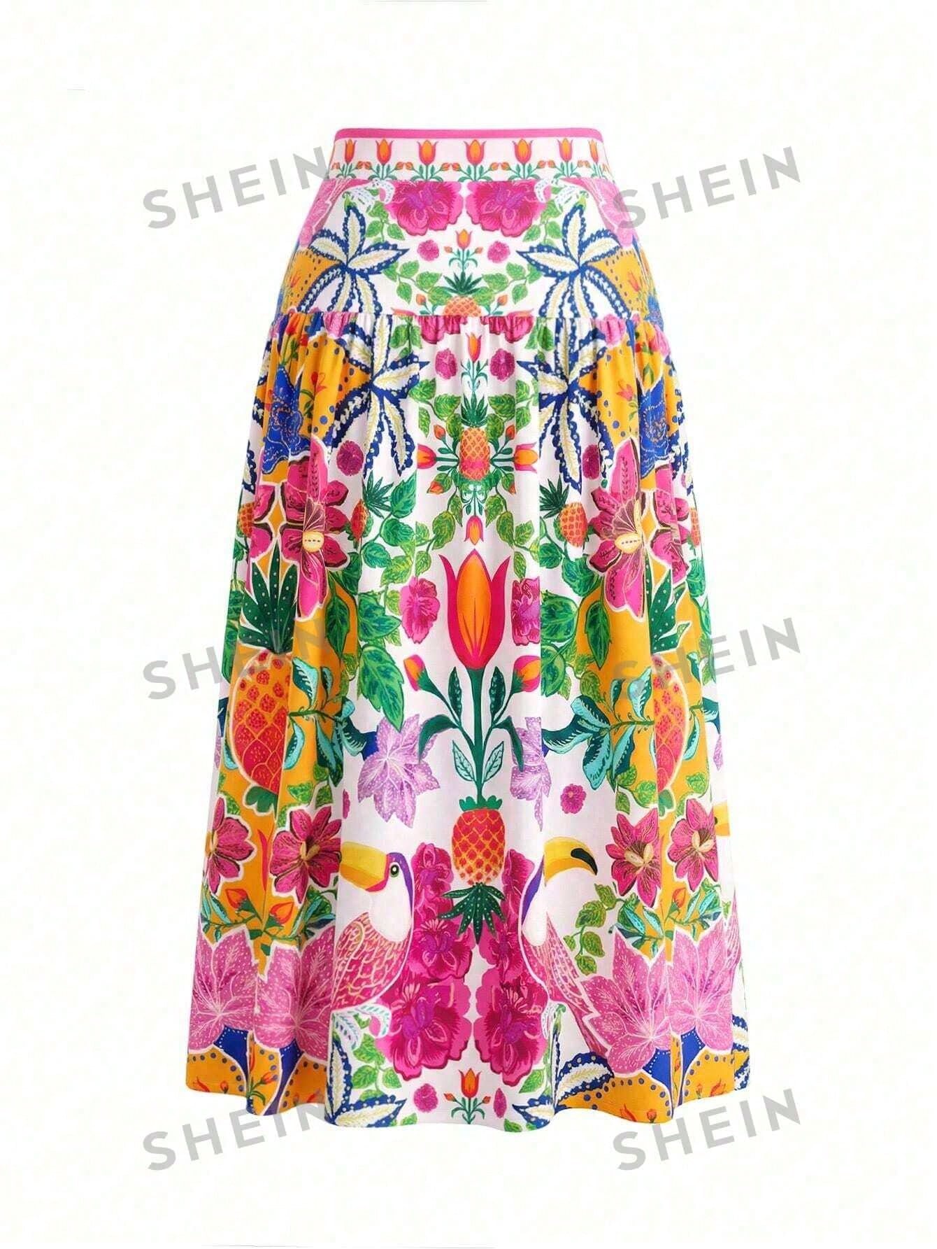 Swim Oasis Plus Size Summer Vacation Floral Print One-Piece Swimsuit