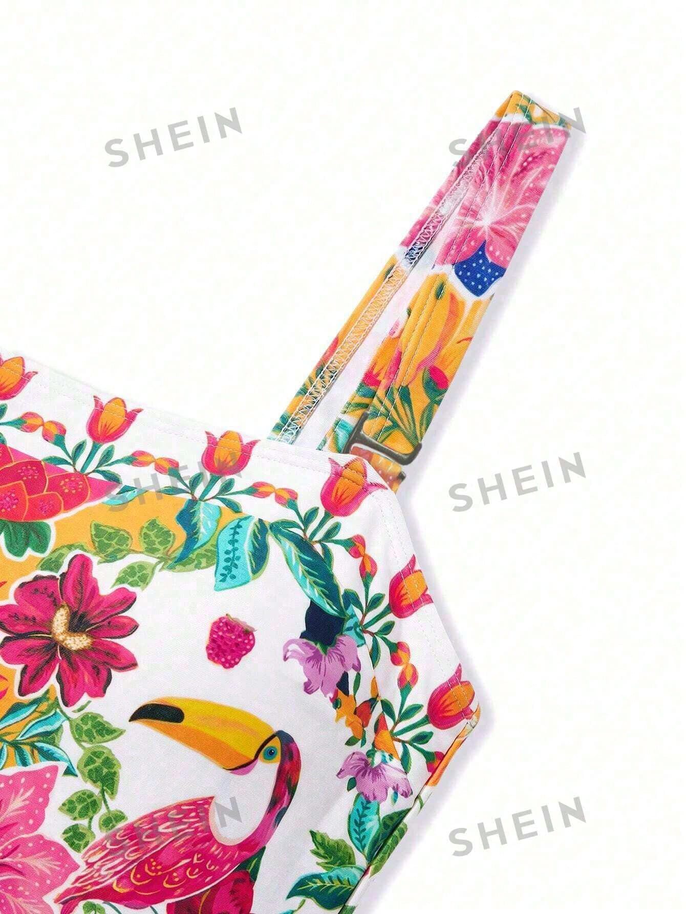 Swim Oasis Plus Size Summer Vacation Floral Print One-Piece Swimsuit