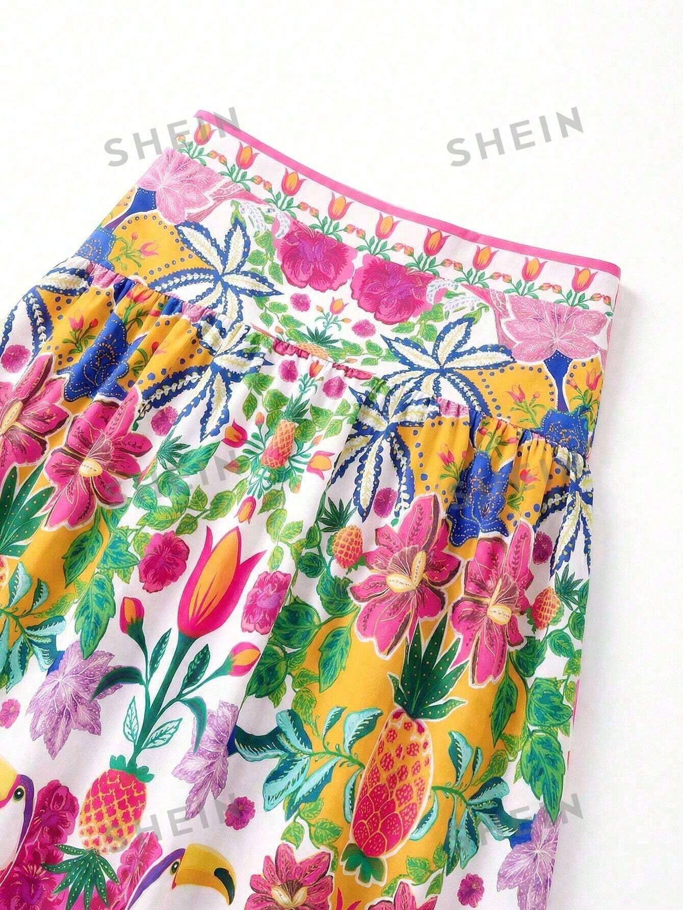 Swim Oasis Plus Size Summer Vacation Floral Print One-Piece Swimsuit
