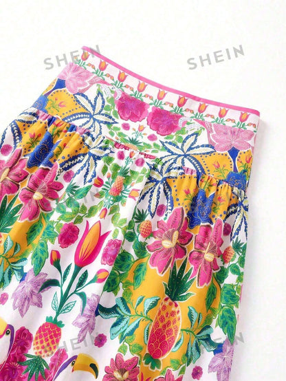Swim Oasis Plus Size Summer Vacation Floral Print One-Piece Swimsuit