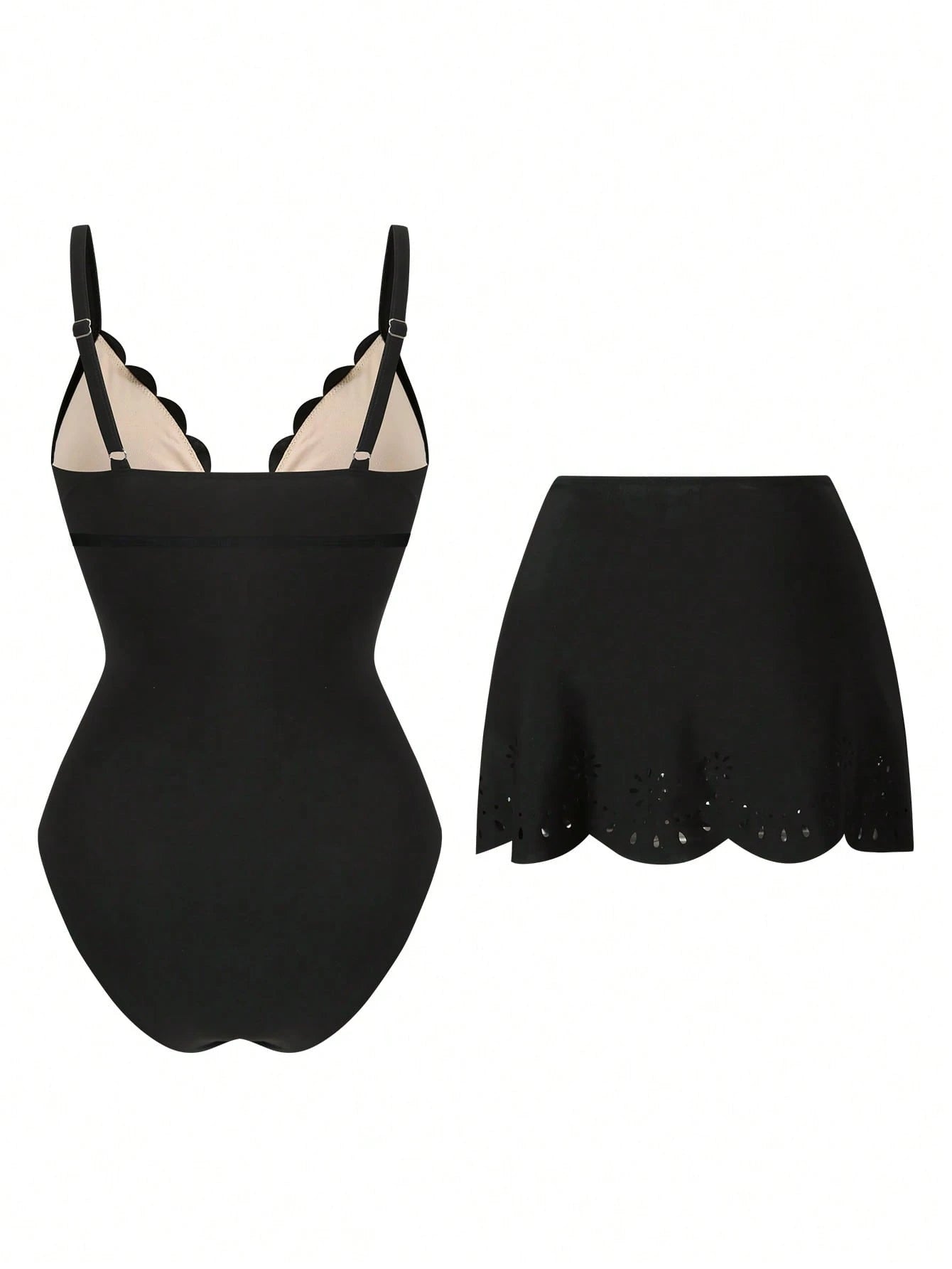 Swim Oasis Plus Size Women's One-Piece Swimsuit With Skirt, Suitable For Beach Vacation, Pool Party, Beach Party