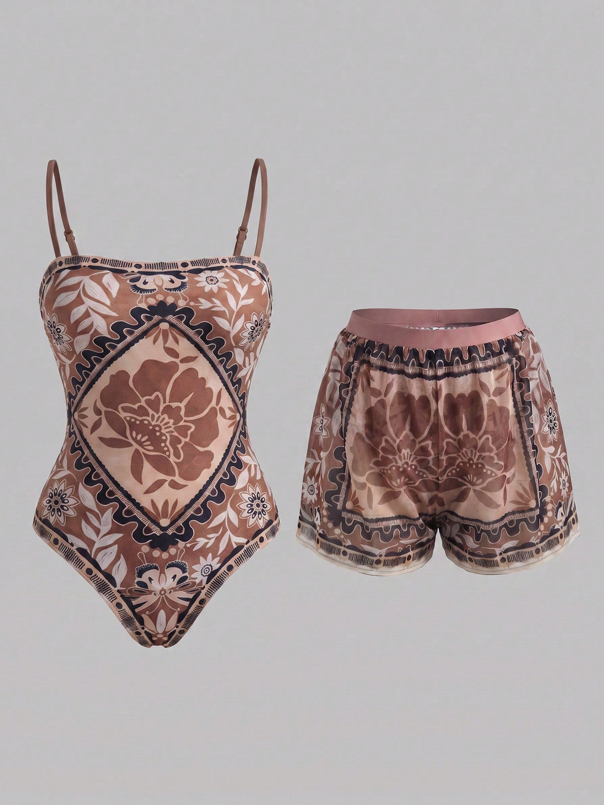 Swim Oasis Women's All-Over Print One-Piece Swimsuit, Suitable For Beach Vacation, Pool Party, Beach Party, Pair With Shorts